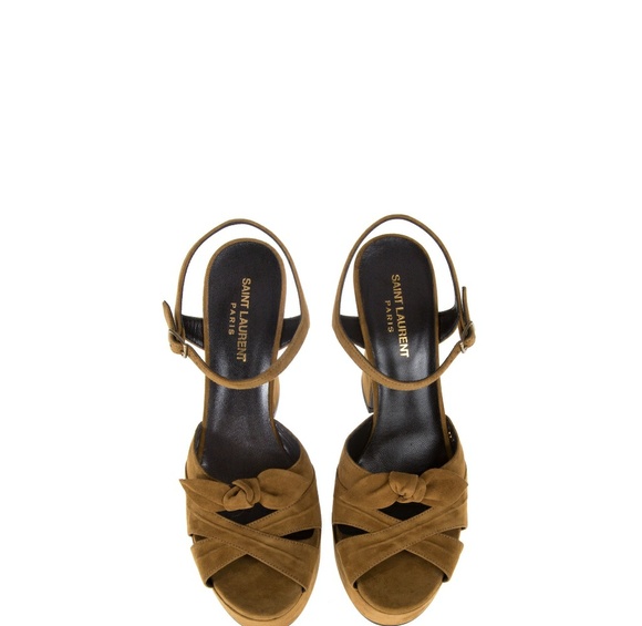 *SOLD🚫*Saint Laurent 'Candy 80 Bow' Sandals Brown - Picture 3 of 8